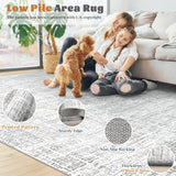 8x10 Area Rugs for Living Room, Washable Large Area Rug Neutral Modern Abstract Bedroom Rug Soft Non Slip Low Pile