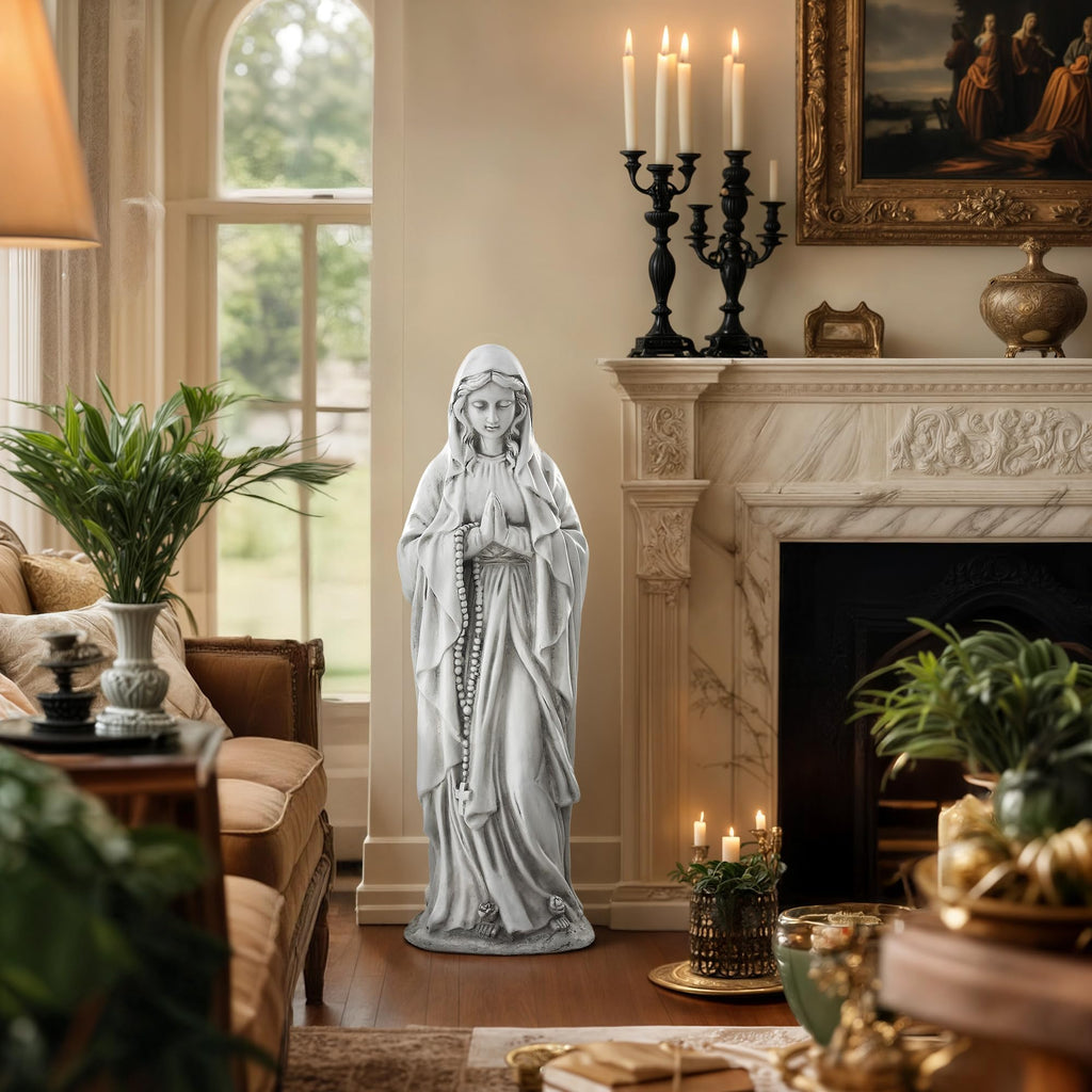 Virgin Mary Praying Statue, Large 30inch Outdoor Religious Sculpture