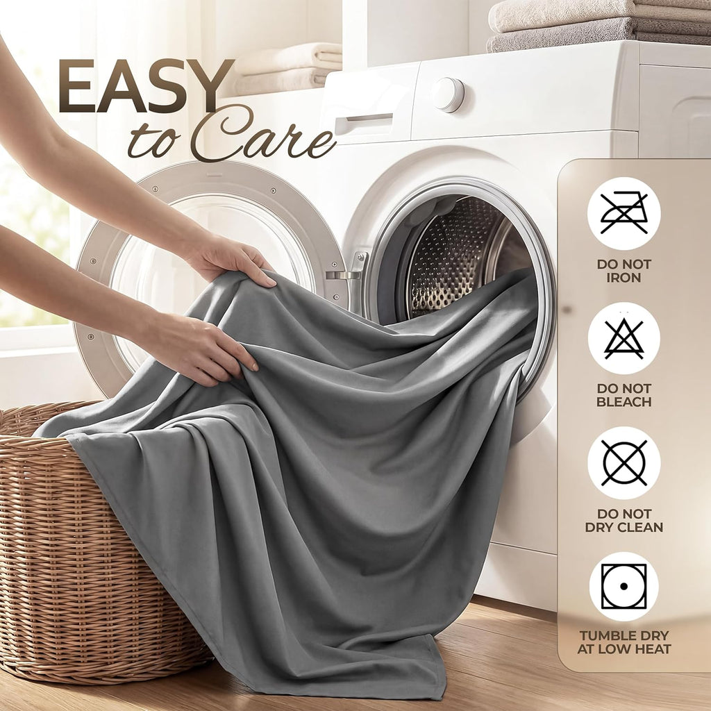 Queen 4 Piece Sheet Set, Extra Soft Cooling & Breathable Microfiber, Includes 1 Flat Sheet, 1 Fitted Sheet & 2