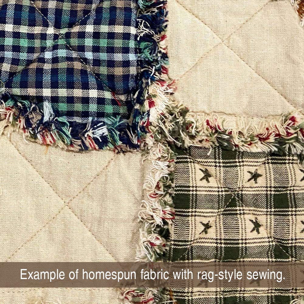 Ecru Solid Off-White Homespun Cotton Fabric by - Sold by The Yard