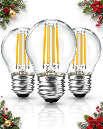 G45 E26 LED Edison Filament Bulbs 6W Equivalent 60 Watt, 2700K Warm White