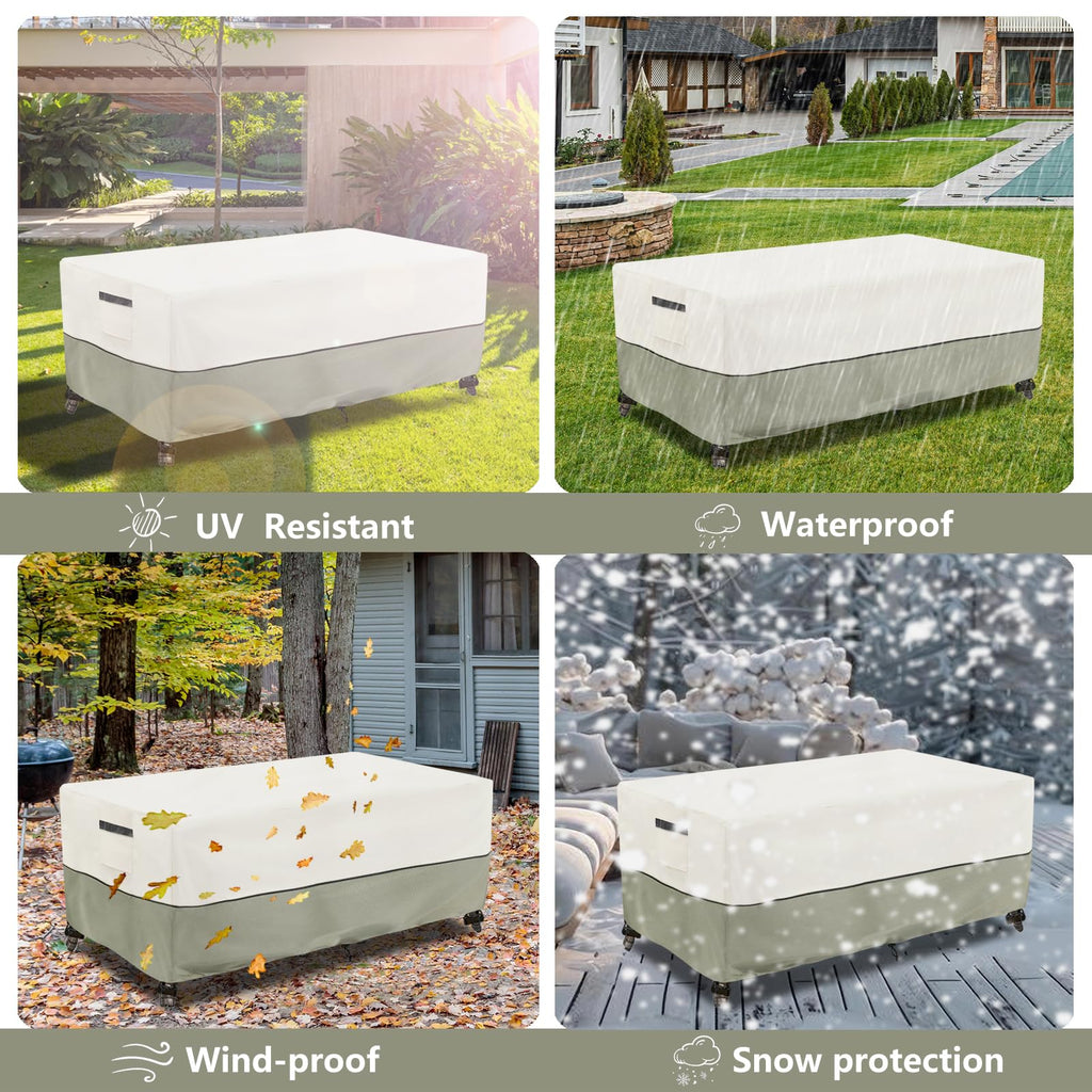 Outdoor Coffee Table Cover, Waterproof Rectangular Patio Small Side Table Cover, 48 x 28 x 16 inch, Outdoor Table Covers