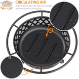 Fire Pit 36in Outdoor Wood Burning Fire Pits Wood Large Fire Bowl for Outside BBQ Bonfire Patio with Mesh Spark Screen, Poker and Rain Cover - Image 6