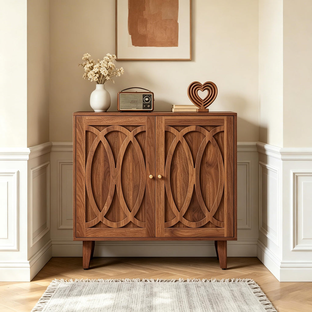 94.5" Mid Century Modern Sideboard Buffet Cabinet with Storage