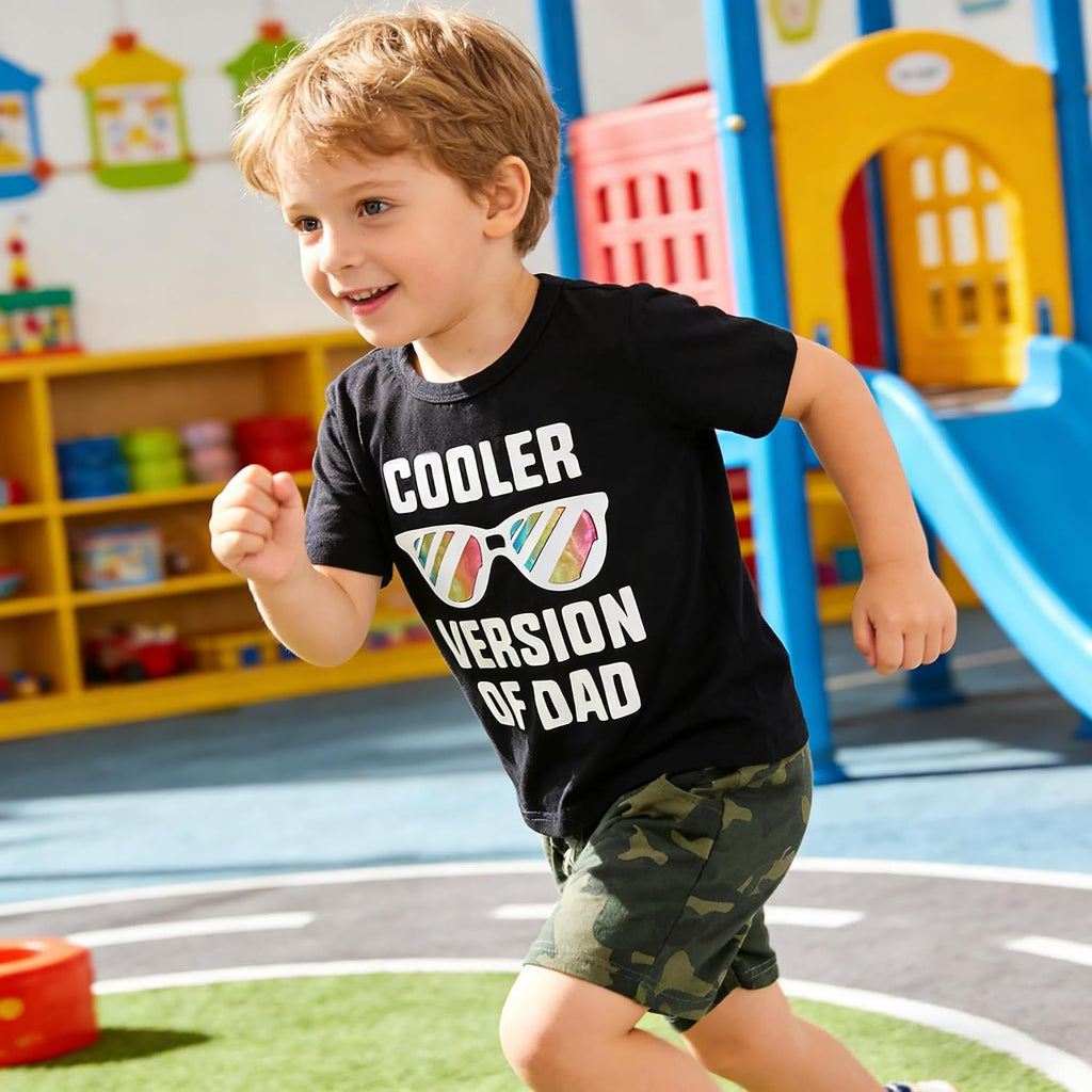 Toddler Baby Boys Summer Outfits 2 Piece Short Sleeve Graphic T Shirt and Shorts Set