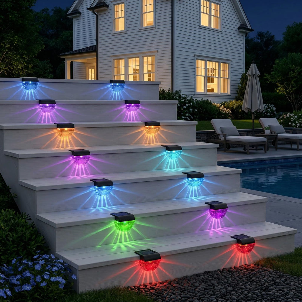 16 Pack Solar Deck Lights Outdoor, Solar Step Lights Waterproof for Outside, Yard, Patio, Garden, Pool, Railing