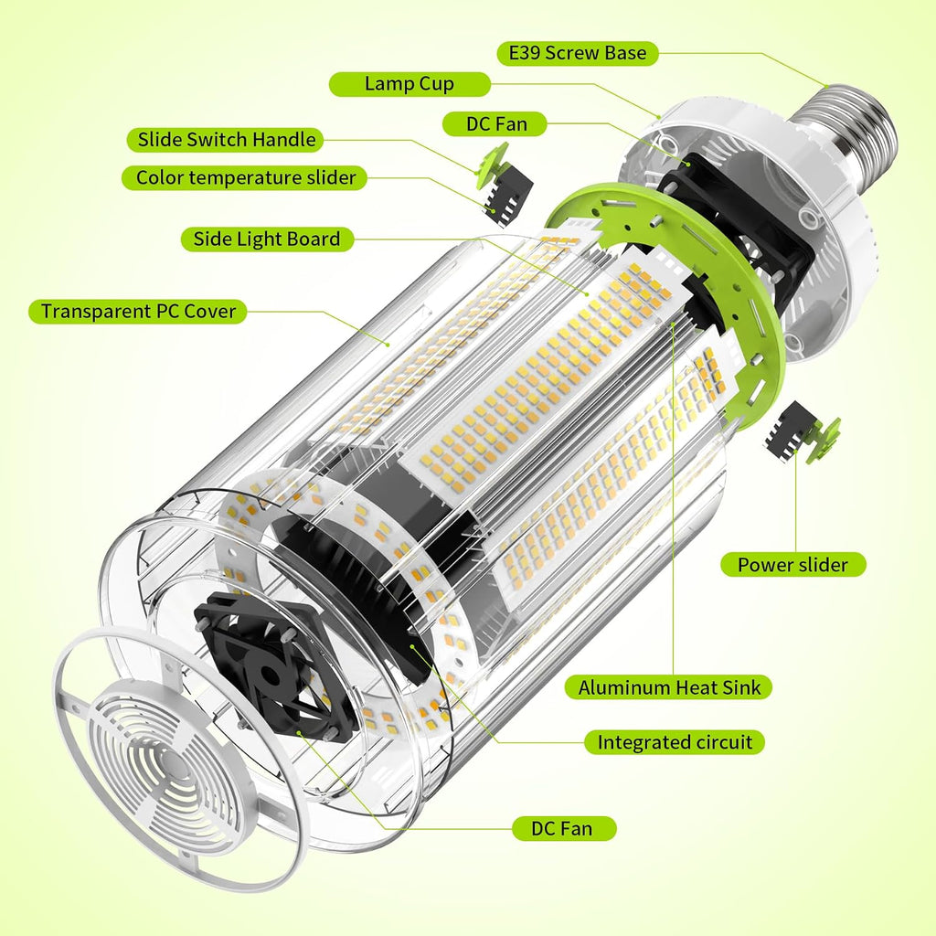 E39 480V LED Corn Light 150W/120W/90W Adjustable Corn Bulb E39 Mogul Base