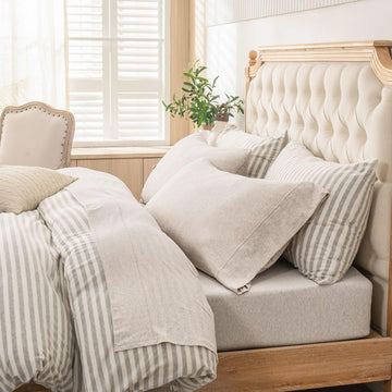 Jersey Knit Sheet Set Heather Beige
