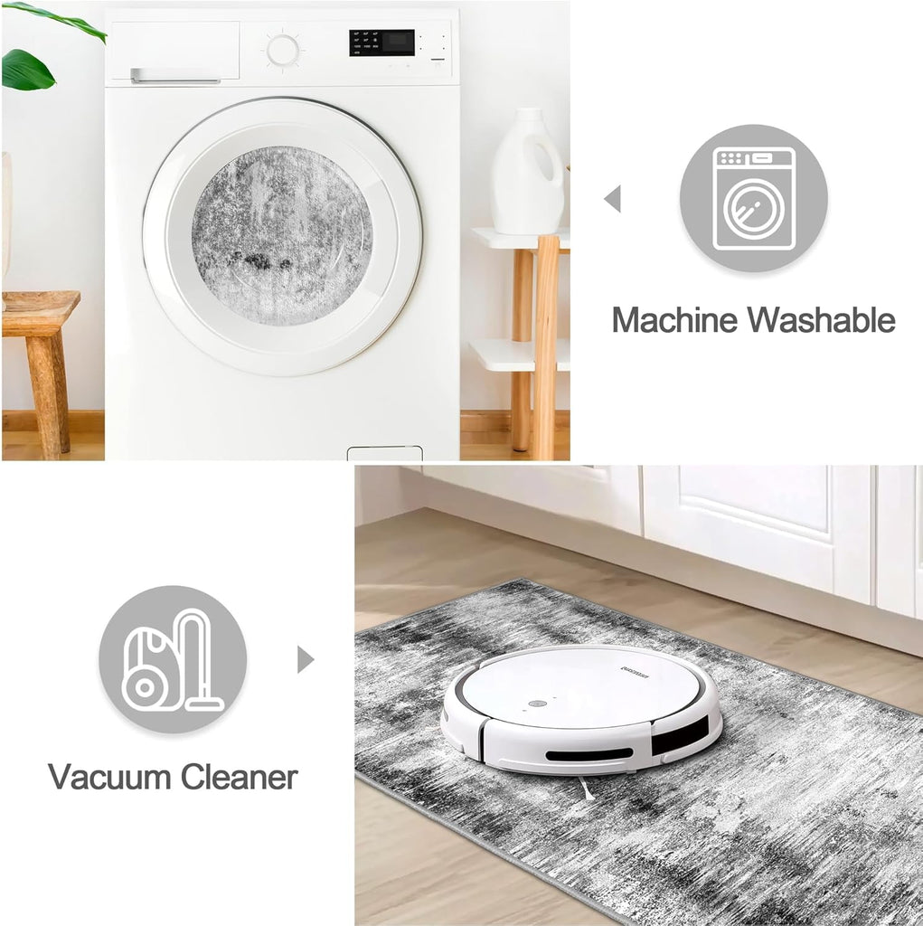 Upgrade Non Slip Kitchen Rugs Sets of 3 Washable Kitchen Mats for Floor Abstract Kitchen Runner Rug Ultra Soft Floor