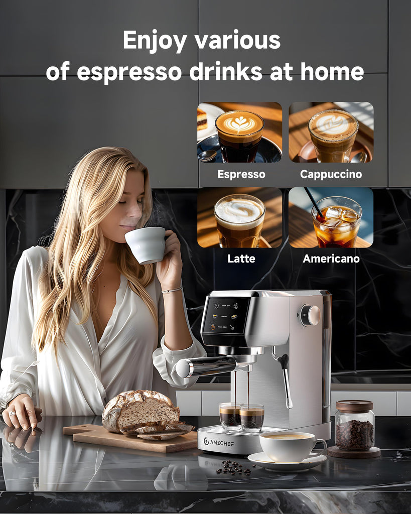 Espresso Machine, 20-Bar Pump for Lattes & Cappuccinos at Home