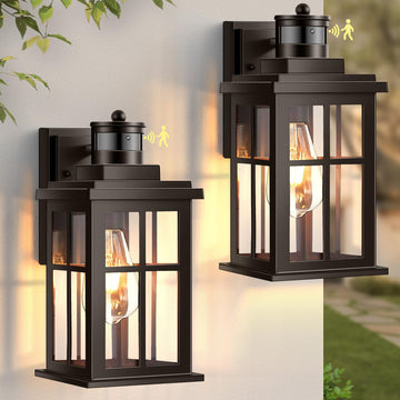 Outdoor Motion Sensor Light, 2 Pack Outside Sconce, Bronze Motion Sensor for Outside, Anti-Rust, Outdoor Light