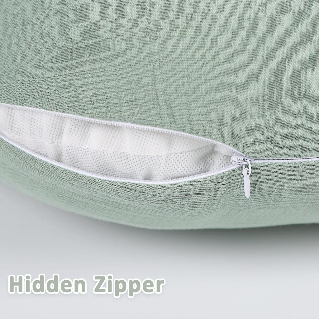 Muslin Nursing Pillow Cover 2 Pack, Removable Nursing Cover for Breastfeeding Pillows, Ultra Soft Comfortable