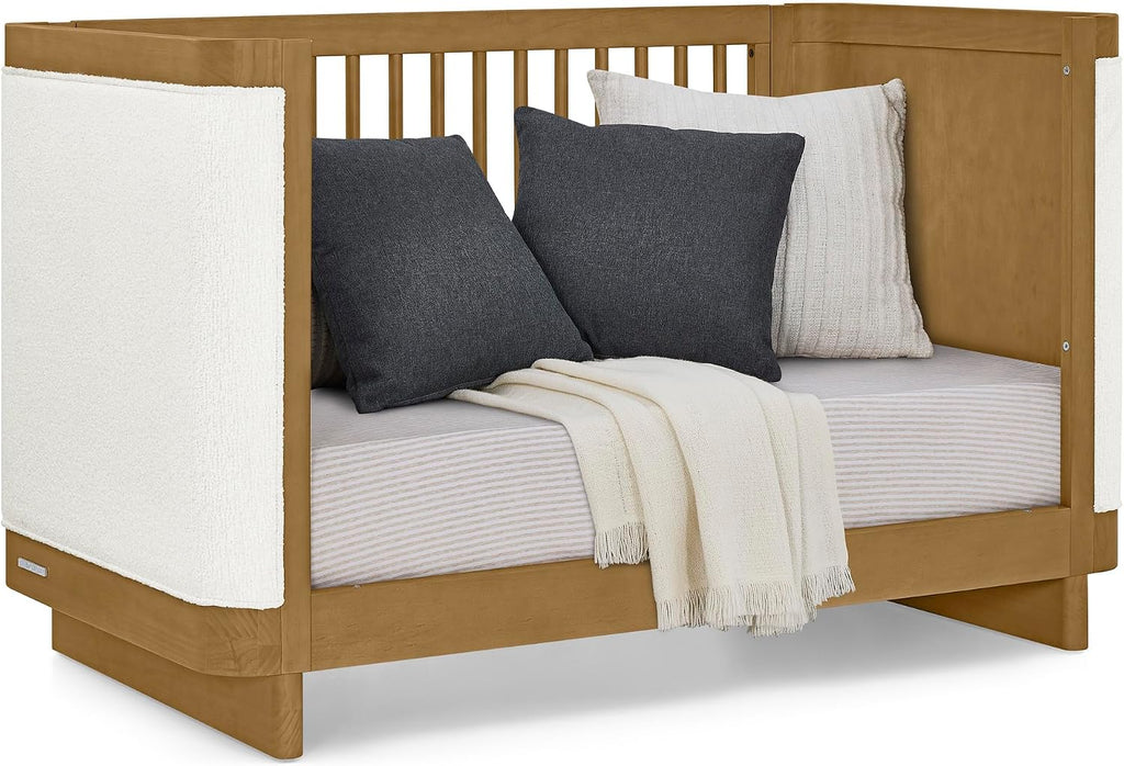 BabyGap Callie 4-in-1 Upholstered Crib (Acorn/White Boucle)