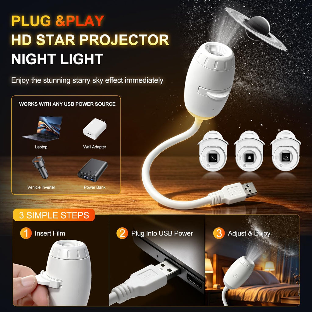Galaxy Projector Night Light, in-1 USB Starry Sky Lamp, Kids Gift