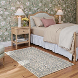 Zenith Floral 3x5 Area Rug Machine Washable Soft Low-Pile Non-Slip Vintage Botanical Aesthetic Throw