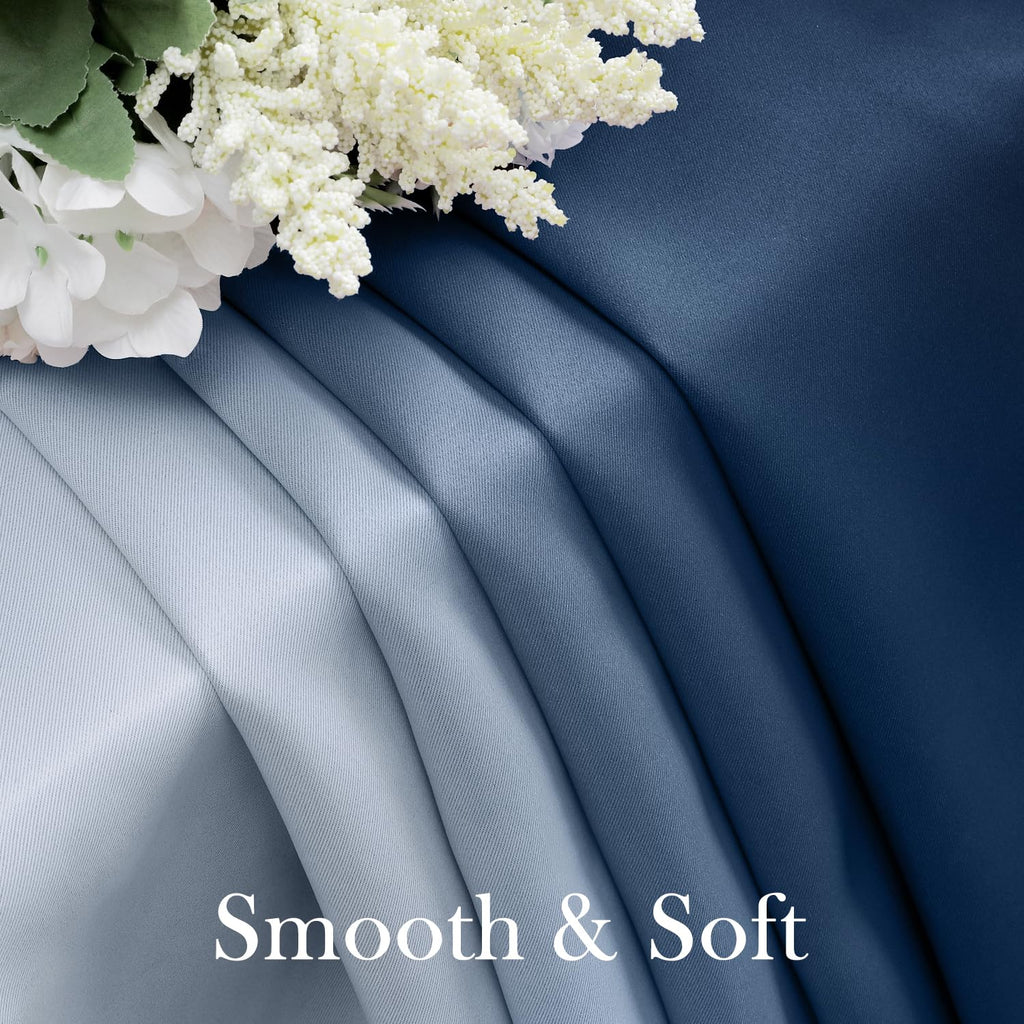 Navy Blue Ombre Blackout Curtains 52W x 84L 2 Panels