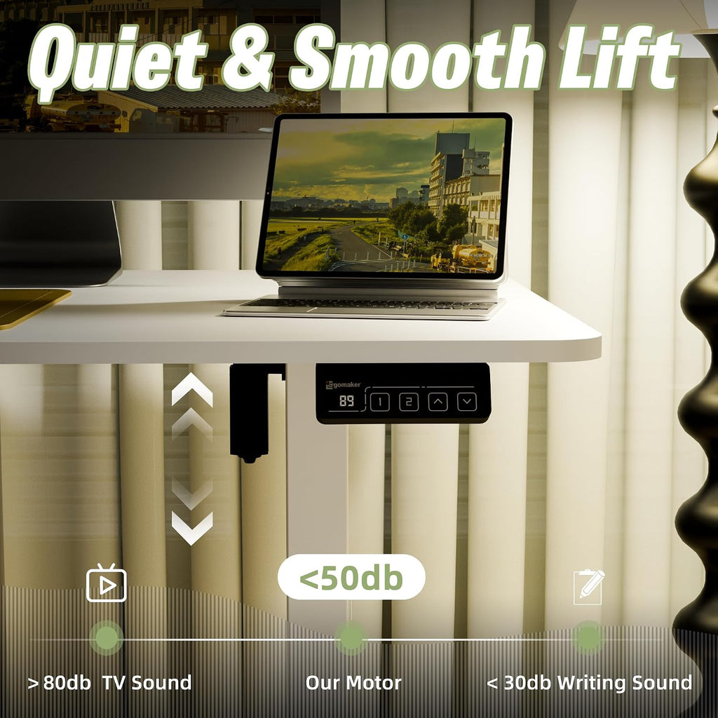 55"x24" Standing Desk, Height Adjustable Sit-Stand Office,White | Electric Adjustable Standing Desk, Sit to Stand