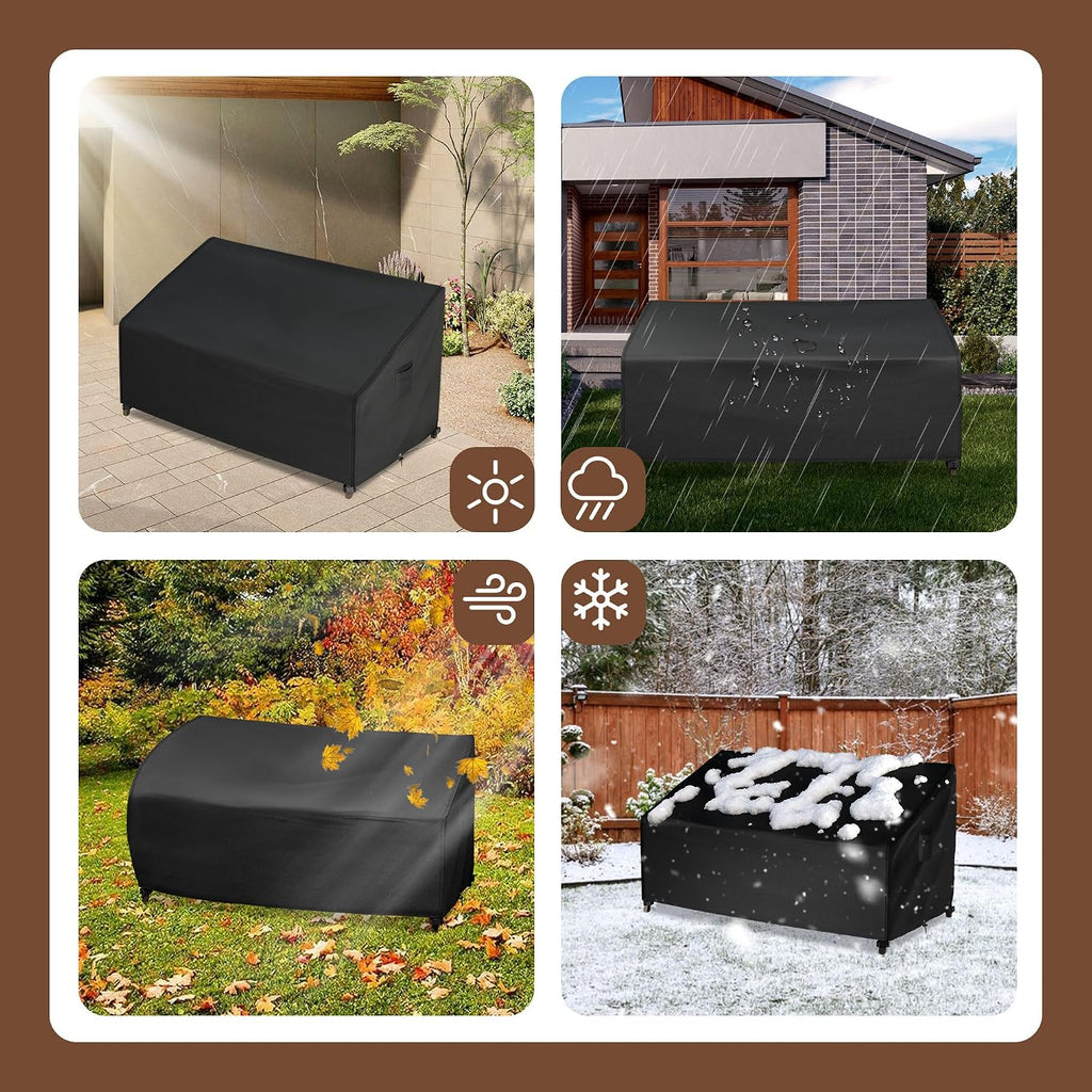 Outdoor Couch Sofa Cover 63 x 33 x 32 inch Loveseat Bench | Waterproof, WeatherProof, 600D Heavy Duty, 2-Seater Patio