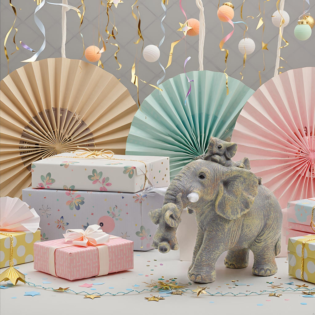 Yellow Elephant Figurine Good Luck Decor Unique Gift