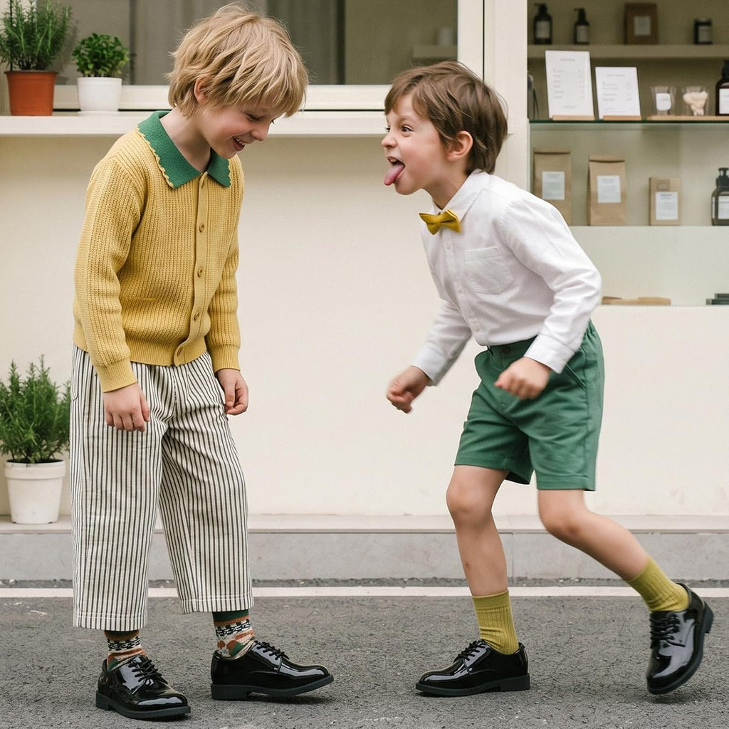 Boys Dress Shoes Kids Formal Patent Oxfords Tuxedo Shoes