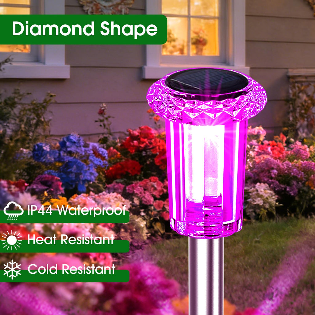 Solar Outdoor Lights, 15 Pack Solar Pathway Lights Outdoor Waterproof, Stake Lighting for Garden Yard Path Walkway