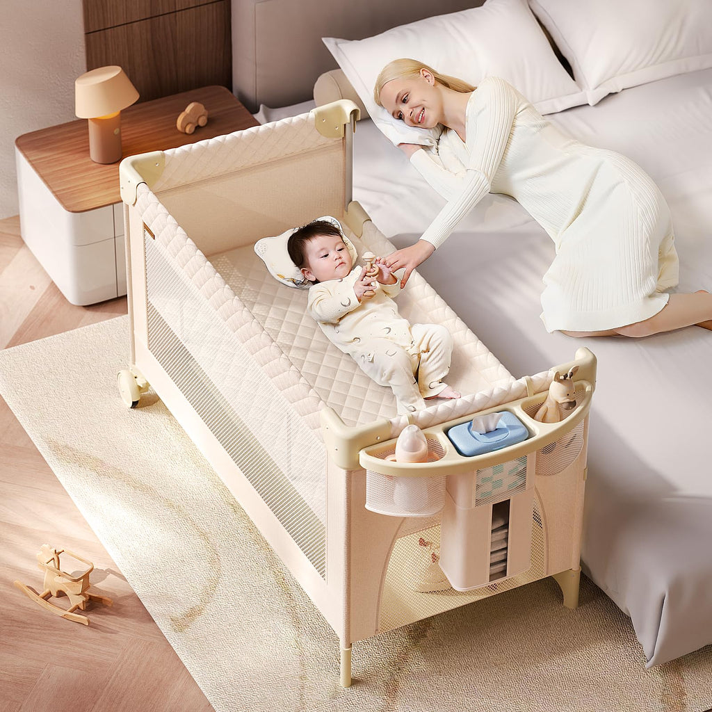 Bassinet,Play Yard,Bedside Crib Sleeper,Diaper Changer