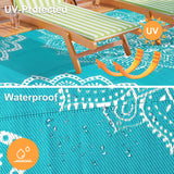 Waterproof Outdoor Rug 9x12 ft, Reversible Plastic Straw Rug for Patio Clearance, Camping, RV Mat, L