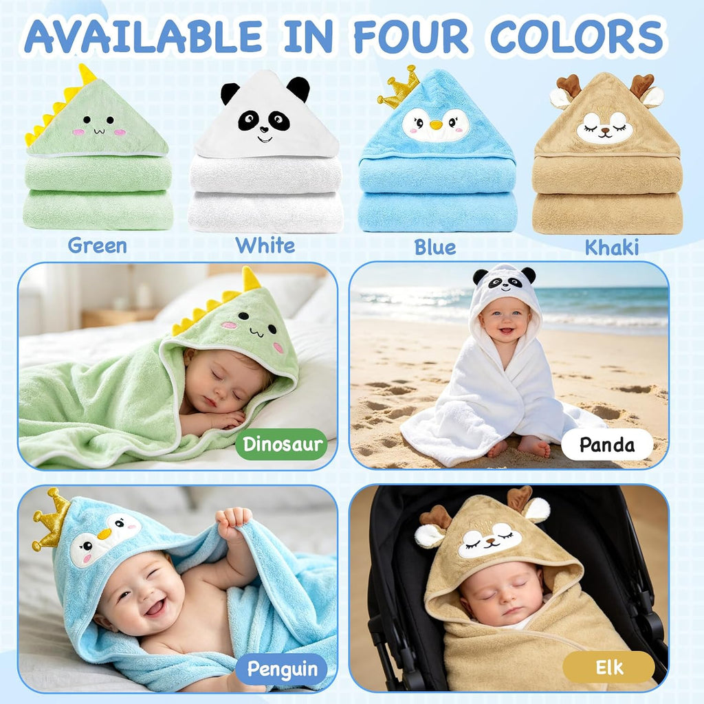 Hooded Baby Bath Towels 4 Pack for Newborn Toddler