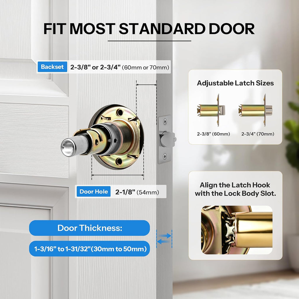 Crystal Door Knobs with Lock and Keys, Glass Door Knobs with Privacy Lock, Luxurious Diamond Door Knob, Classic