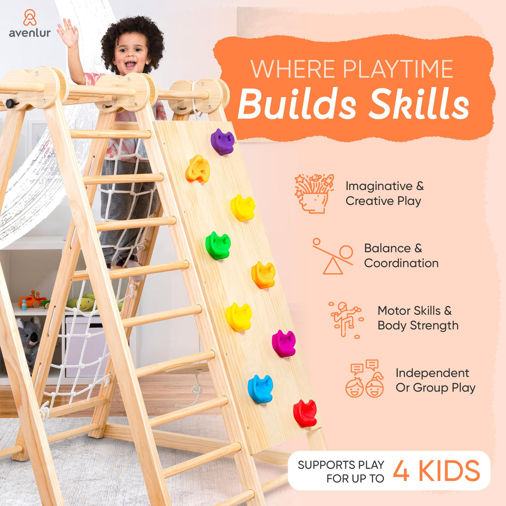 Chestnut 8-in-1 Foldable Jungle Gym, Indoor Playground