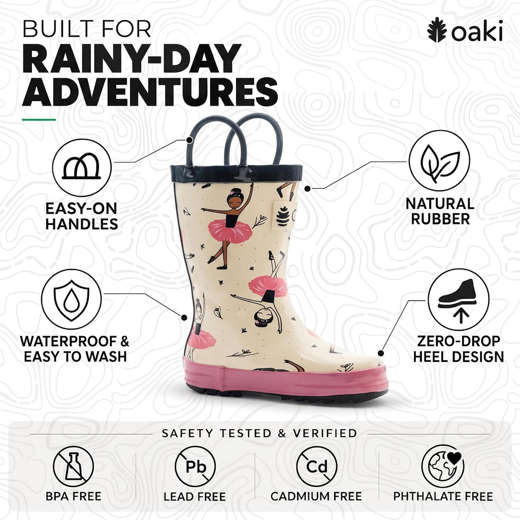 Toddler Rain Boots - Perfect Kids Rain Boots for Any Weather - Durable Rubber Baby Rain Boots Keep Little Feet Dry