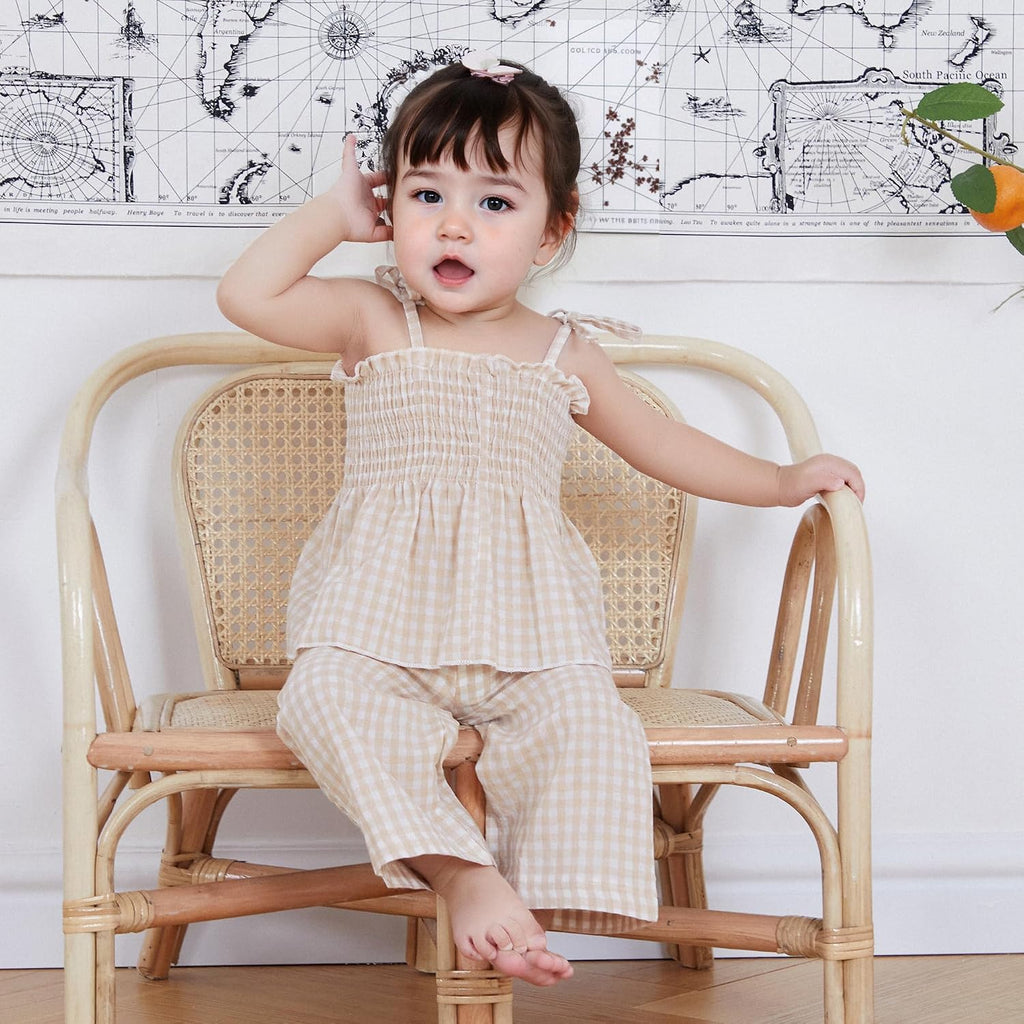 Infant Baby Toddler Girls Clothes Solid Color Sleeveless Camisole Linen Pants Set Baby Summer Outfits