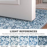 Vintage 2x8 Hallway Runner Rug, Blue and White Washable Rug, Non-Slip Super Soft Kitchen Runner Rug,
