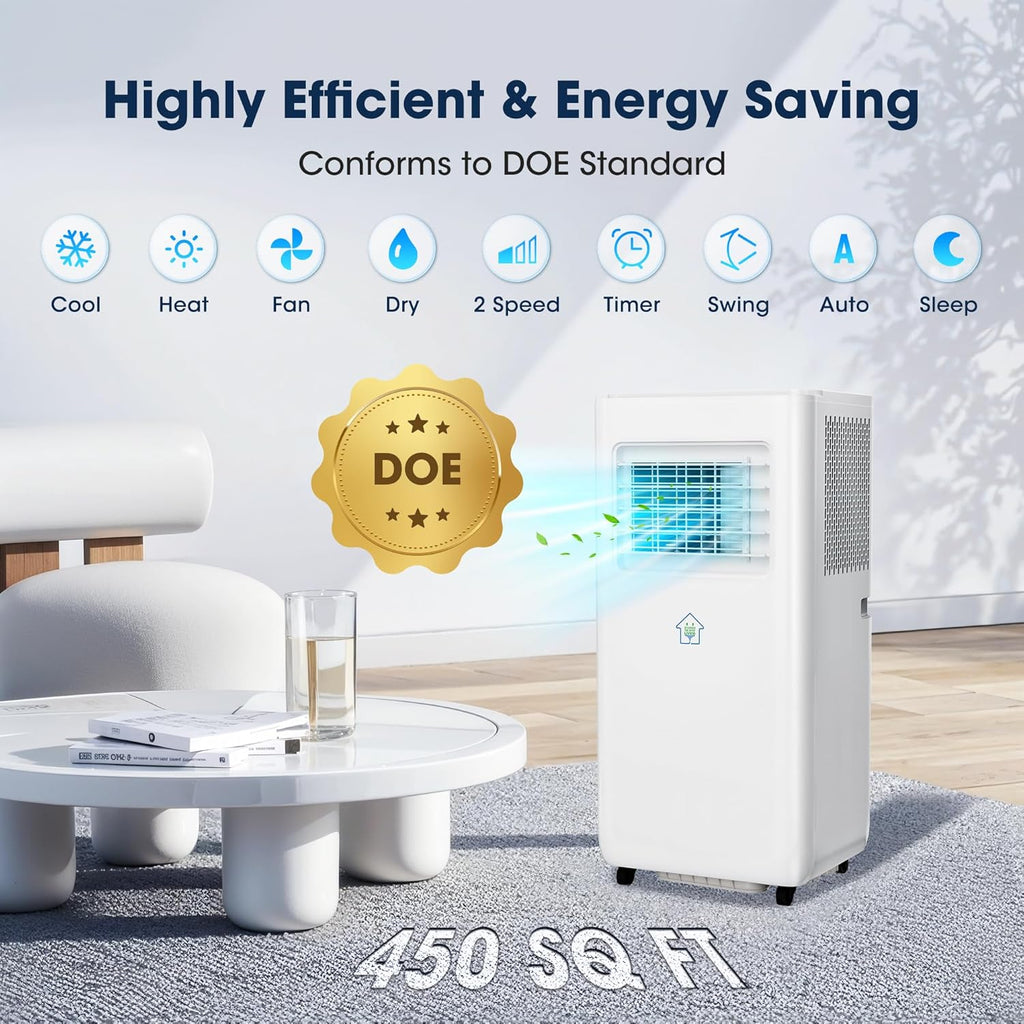 2026 Upgraded Portable Air Conditioners 10000 BTU, Smart Portable AC Unit with App & Remote Control, 4-in-1 Cooling