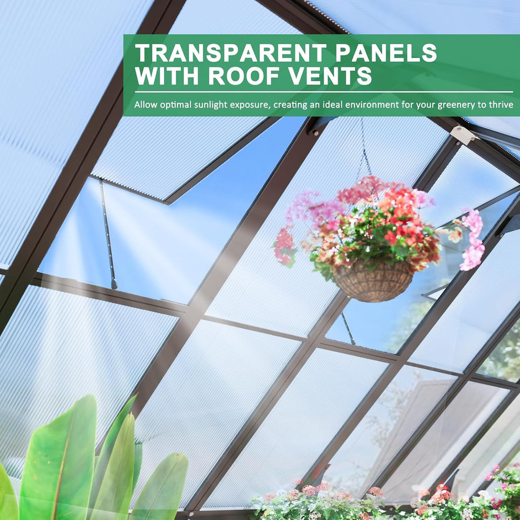 32x10x10 FT Extra Large Greenhouse for Outdoor with Transparent Roof Vents Swing Door, Easy Assembly Heavy Duty