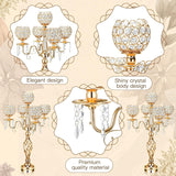 8 Pcs 5 Arm Crystal Candelabra Centerpieces for Table 27 Inch Retro Victorian Crystal Candle Holders Bowl Table