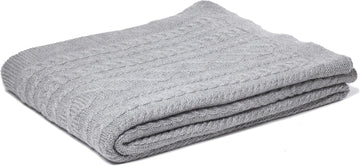 Howard Cable Throw - 100% Baby Alpaca - Grey