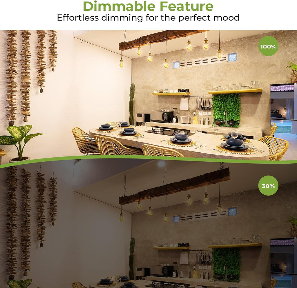 LED Edison Bulbs 40 watt Equivalent, E26 Light Bulb Dimmable, Soft White 2700K, Amber Glass ST58 Vintage LED Bulbs