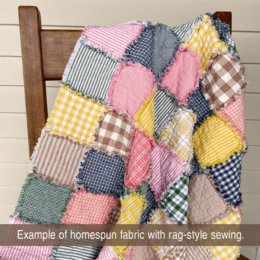 Perfect Green Stripe Cotton Homespun Plaid Fabric by - Sold by The Yard