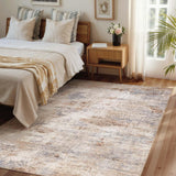 Washable Area Rug Living Room Rugs-5x7 Large Soft Non-Slip Carpet for Bedroom Dining Room Modern Abstract Neutral Low