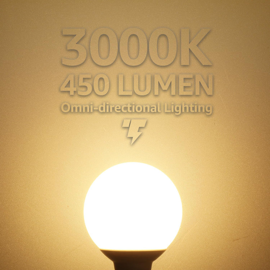 G25 LED Light Bulbs, 5W 450LM, Dimmable, 3000K