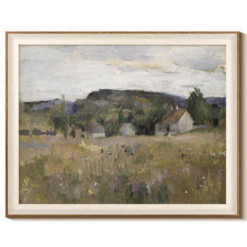 Framed Canvas Wall Art Prints, Framed Canvas Art Wall Decor, Abstract Serene Countryside Scene Wall Prints, Mid