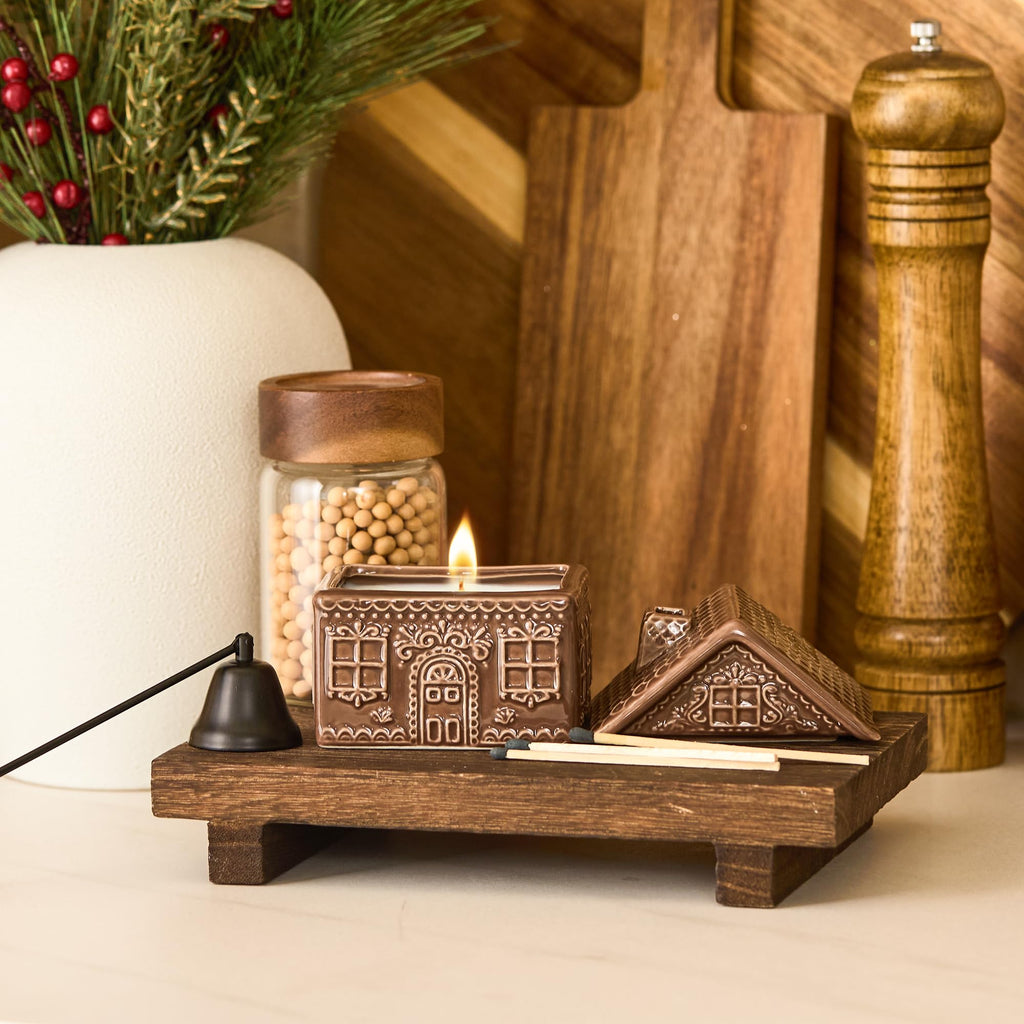 Christmas Scented Jar Candle Gingerbread House Decor for Gifts