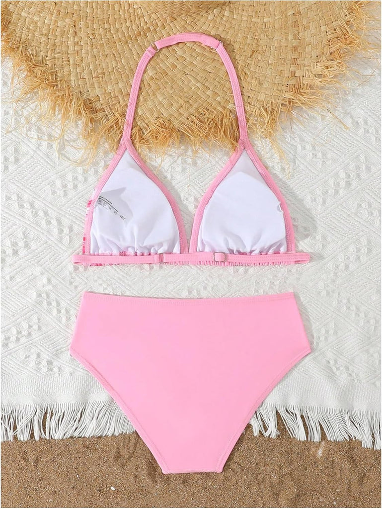 Girl's 2 Piece Bathing Suit Halter Triangle Swimsuit Bikini Sets