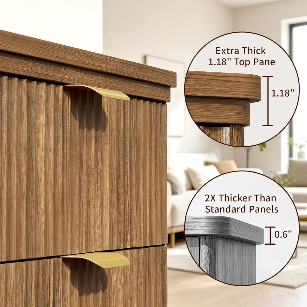 Tilt-Out Trash Cabinet with Dog Feeding Station, Pet Food Storage, Walnut