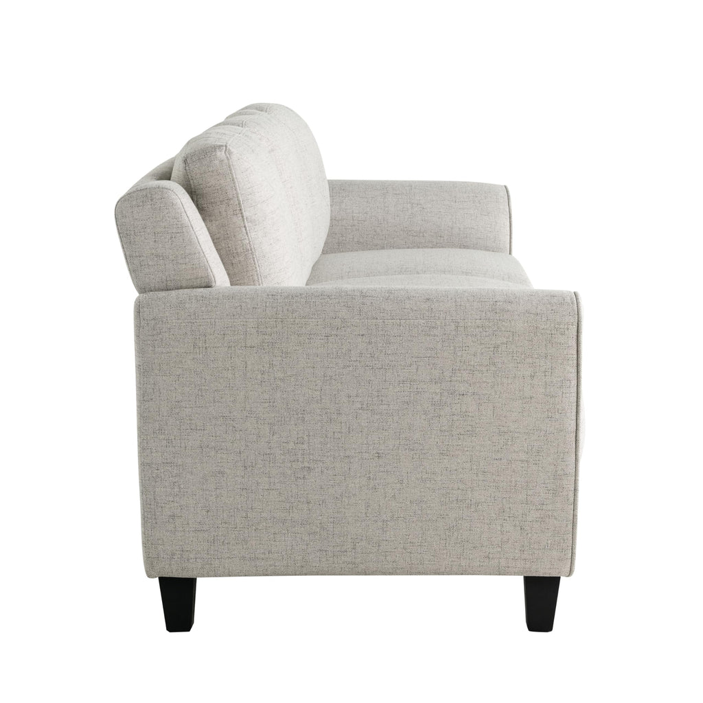 Harrington 57.9" Loveseat, Transitional Modern, Pocket Coil Comfort, Easy Assembly, Woven Fabric, Beige