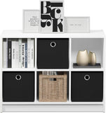 Basic 3x2 Cube Storage Bookcase Organizer with Bins, White/Black