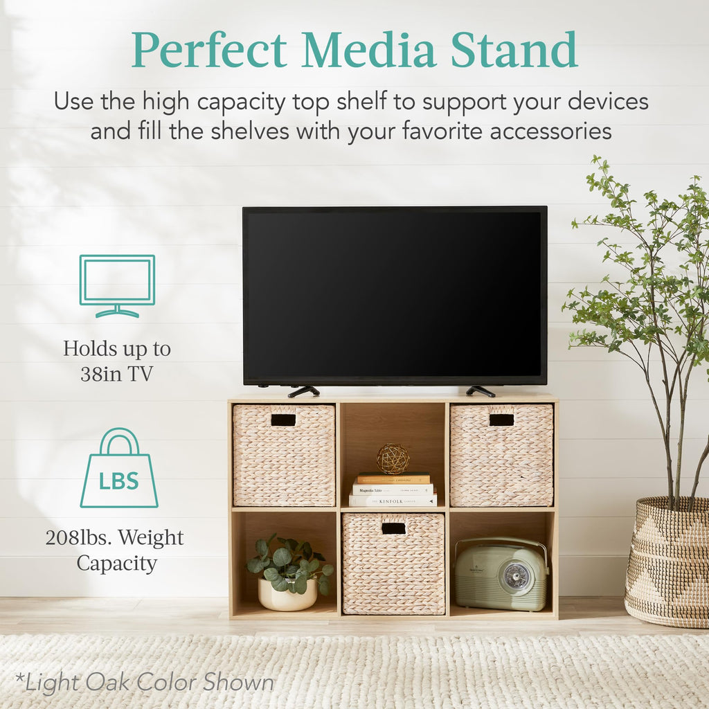 6-Cube Storage Organizer, 13.5in Shelf Opening, Bookcase, Display Shelf, Customizable w/ 3 Removable Back Panels