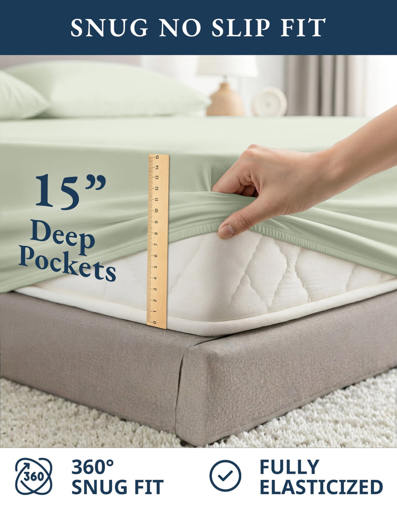 Sheet Set 100% Organic Cotton Percale Cooling - Mineral