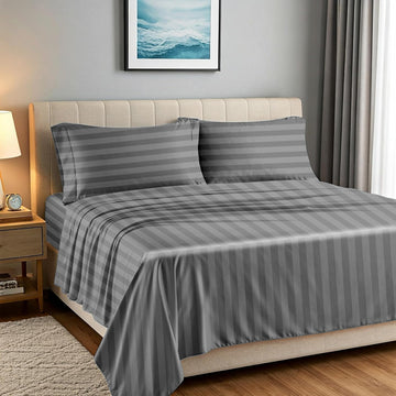 Queen Bed Sheets - Luxury 1500 Series 100% Egyptian Cotton High Thread Count Bed Sheets Queen (4 PC, Dark Grey